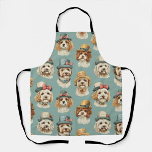 Tablier Belle illustration de Chiens en Casquette