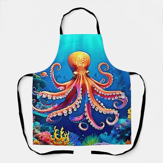 Tablier Belle Octopus sous-marine (Recto)
