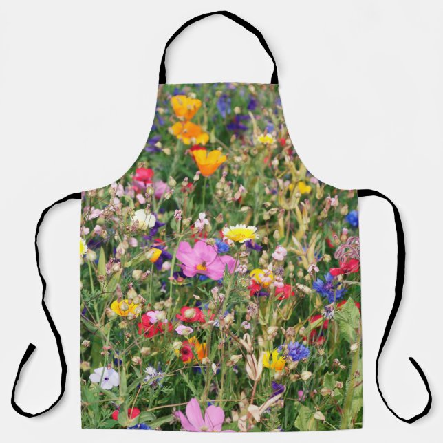Tablier belle prairie colorée de fleurs sauvages (Recto)