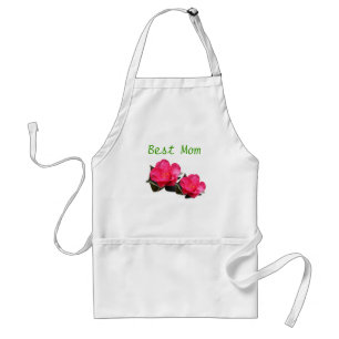 Tablier belles fleurs de camélia roses, meilleure maman ta