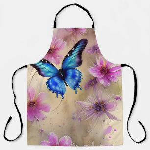 Tablier Belles fleurs et papillon