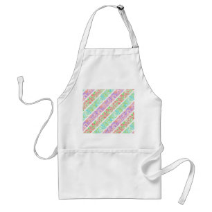 Tablier Belles fleurs pastel colorées rayures