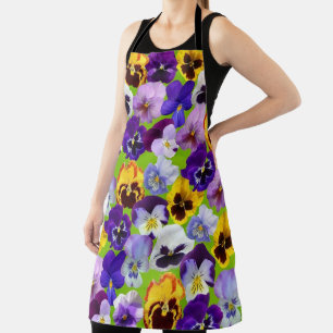 Tablier Belles Pansies de ressort tout-en-plan