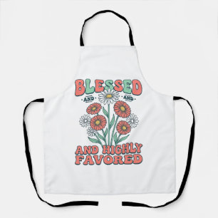 Tablier Bénis et très favorisés motif floral vintage_1