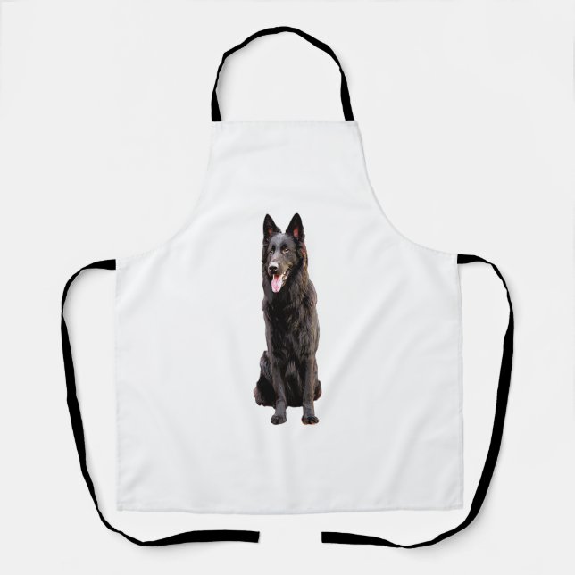 Tablier Berger Allemand Chien Noir  (Recto)