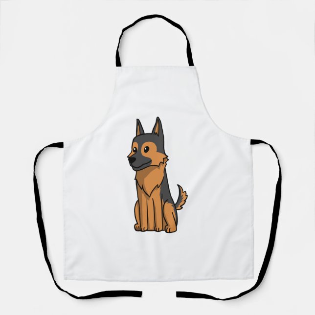 Tablier Berger Allemand Dessin Animé Mignon  (Recto)