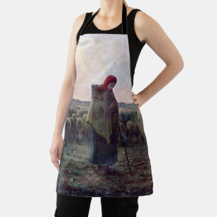 Tablier Bergère avec son troupeau, Jean-François Millet