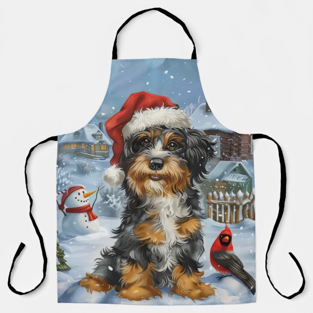Tablier Bernedoodle Chien Winter Wonderland Noël (Recto)