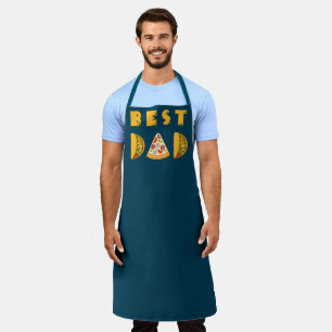Tablier Best DAD Pizza & Tacos Lettres Drôle Mignonne Turq