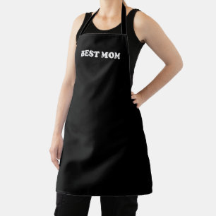 Tablier Best Mom noir typographie moderne solide élégant
