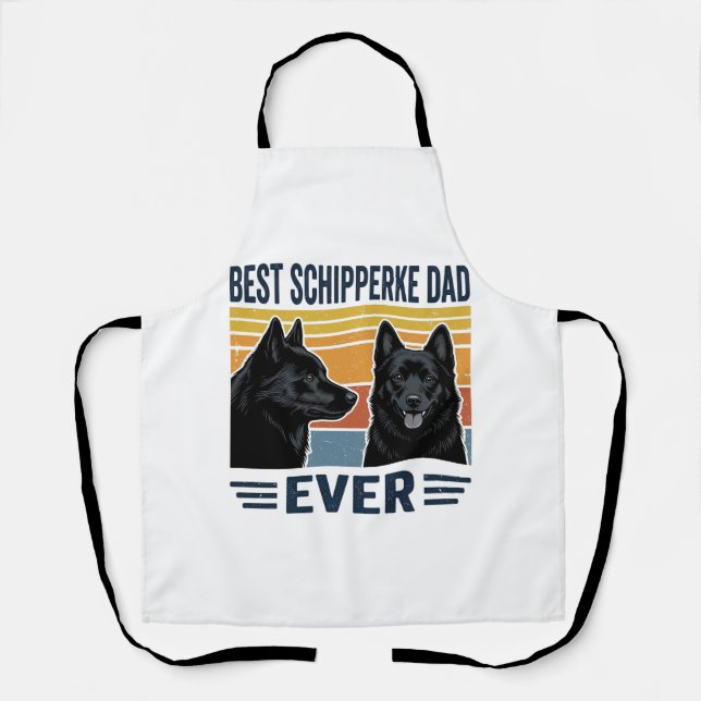 Tablier Best Schipperke Dad Ever Retro Dog Vector Design_1 (Recto)