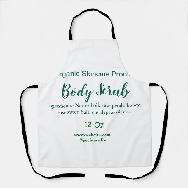 Tablier Beurre de corps bio vert nature ajouter le nom dan (Recto)