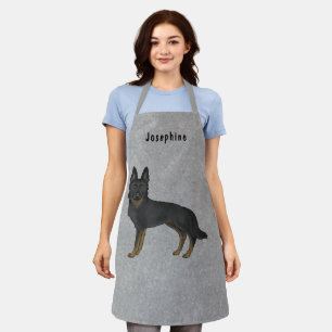Tablier Bi-Black Berger Allemand Et Texte Personnalisé Gri