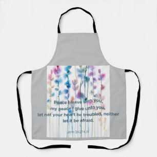 Tablier Bible verse confort fleurs vives couleur eau
