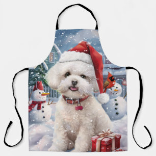 Tablier Bichon Frise Chien Hiver Merveilles Pays de Noël J