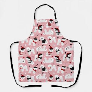 Tablier Bichon Frise Christmas Pink Apron