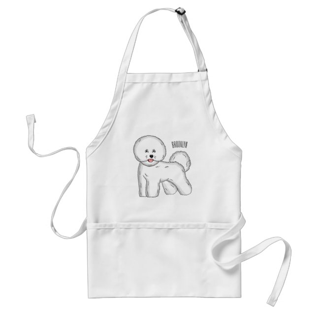 Tablier Bichon frise dog dessin animé (Devant)