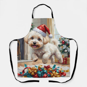 Tablier Bichon Frise Fluffy Chien Joyeux Noël