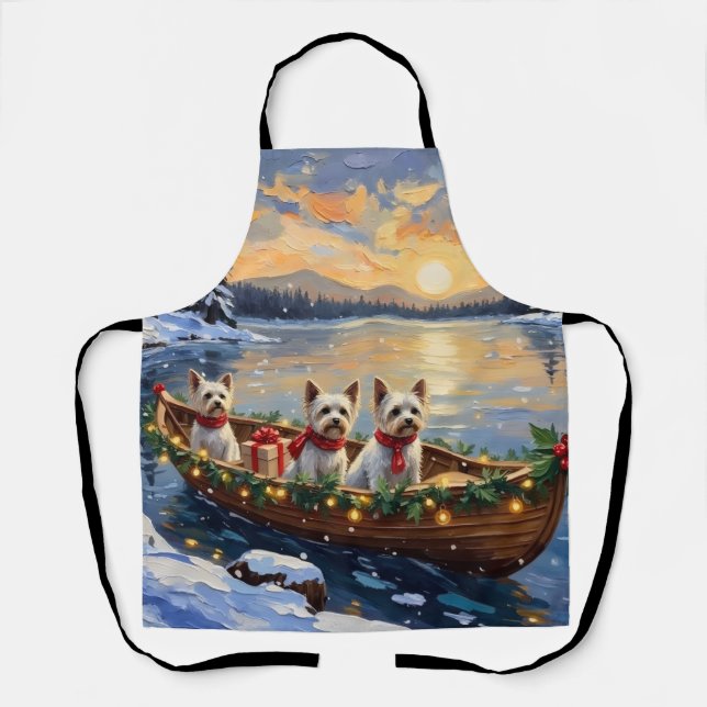 Tablier Bichon Frise Noël Bateau Fêtes (Recto)
