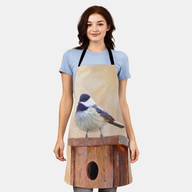Tablier Bickadee sur la peinture d'alimentation - Oiseaux  (Porté)