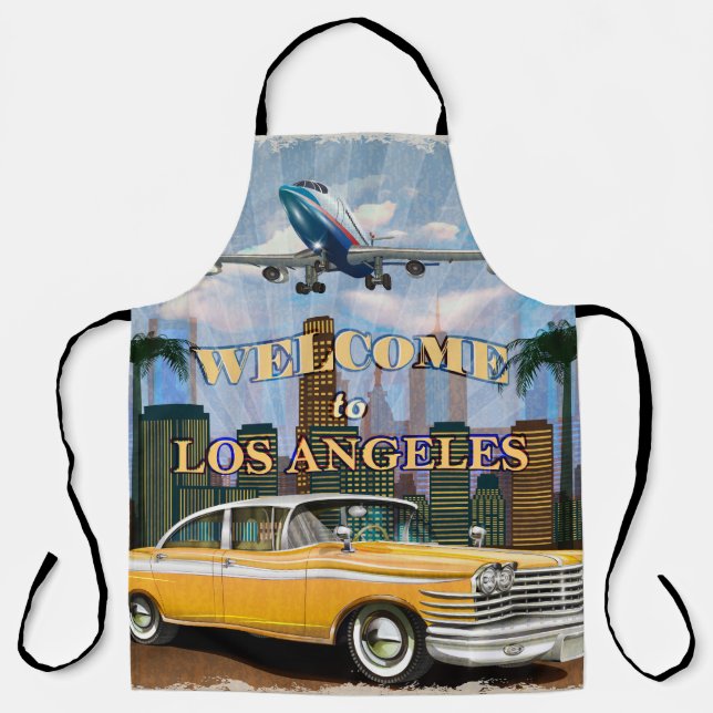 Tablier Bienvenue à l'affiche rétro de Los Angeles. (Recto)