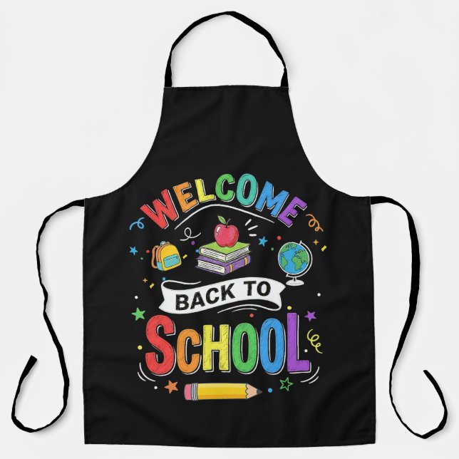 Tablier Bienvenue à l'école les enfants Enseignant Premier (Recto)