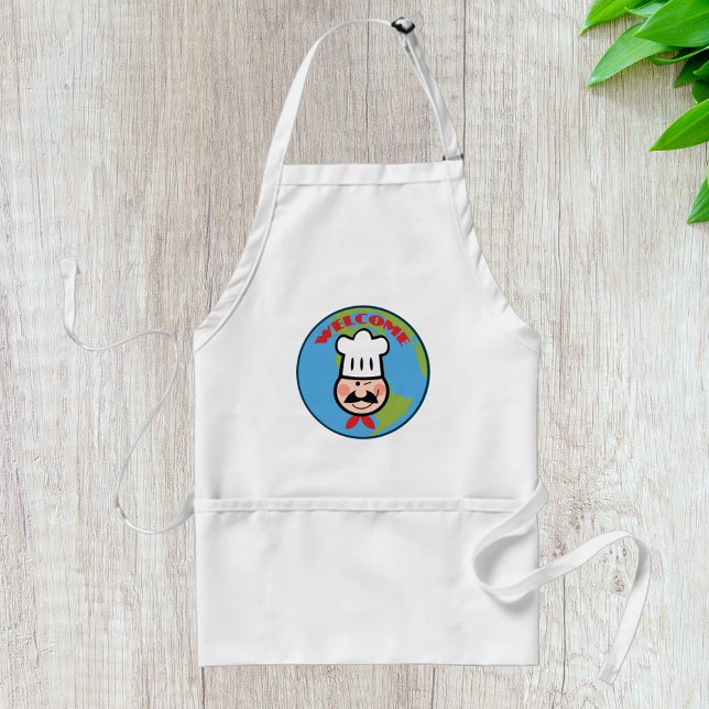 Tablier Bienvenue Chef Cuisinier Dessin Animé Mignon (Créateur téléchargé)