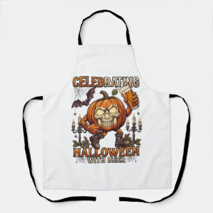 Tablier Bière d'Halloween Crâne Citrouille Chauve-Souris C