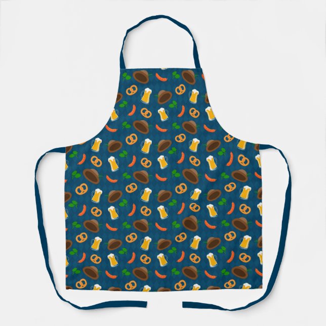 Tablier Bière Oktoberfest, Pretzel & Saucisse Motif Apron (Recto)