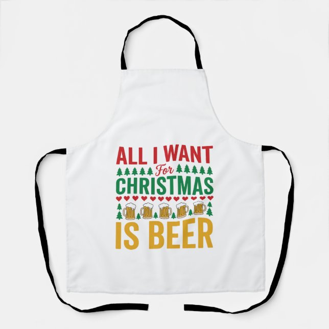 Tablier BièredeNoëlDessinHumourNoëlBoisson (Recto)