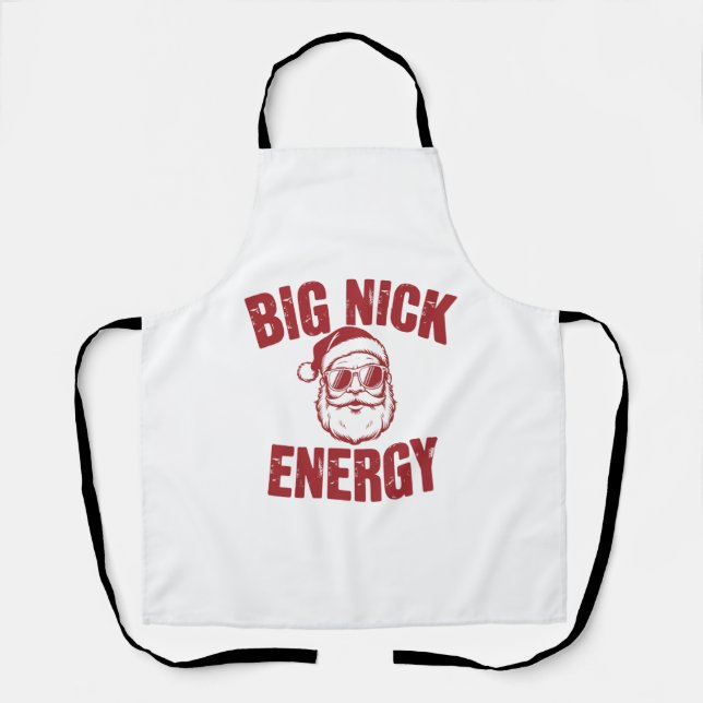 Tablier Big Nick Energy Funny Père Noël Rude Christmas Jok (Recto)