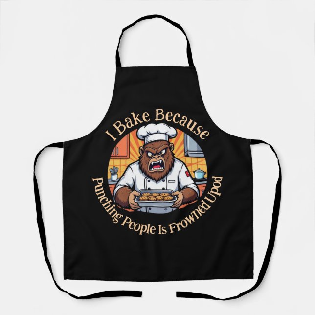 Tablier Bigfoot Baker Bake Instead of Punching (Recto)