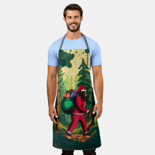 Tablier Bigfoot Santa Claus sac de cadeaux Forêt Bois