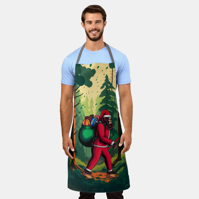 Tablier Bigfoot Santa Claus sac de cadeaux Forêt Bois (Porté)