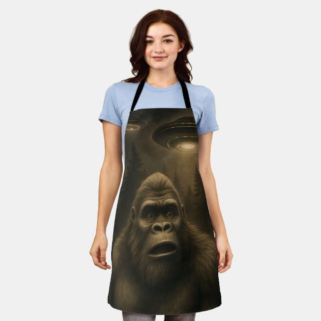 Tablier Bigfoot Sasquatch Alien UFO Funny (Porté)