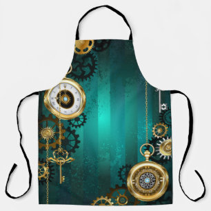 Tablier Bijou Steampunk Montre sur un Fond Vert