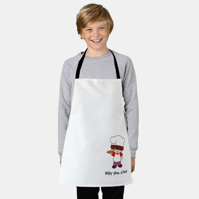 Tablier Billy le Chef pour enfant avec impression  (Porté)
