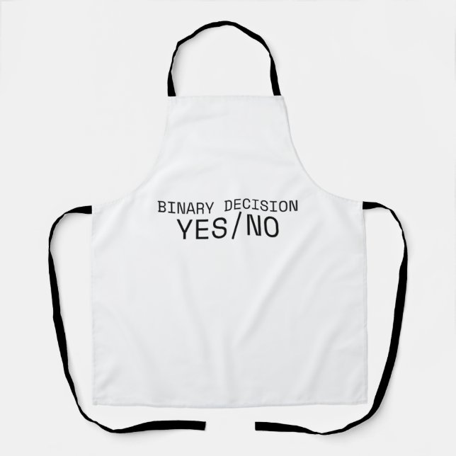 Tablier Binary Decision Yes No Minimalist Industrial Apron (Recto)