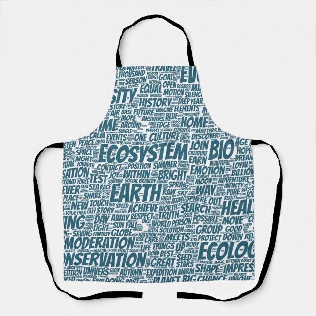 Tablier Bio Nuage de Mots Texte Modèle Biodiversité (Recto)