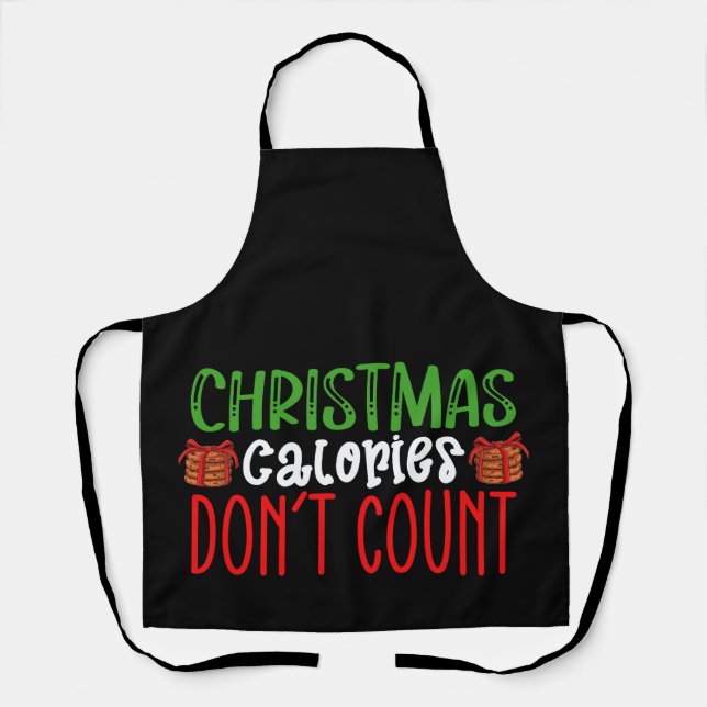 Tablier Biscuits de Noël : les calories ne comptent pas en (Recto)