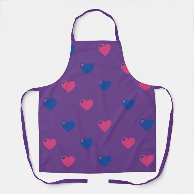 Tablier Bisexuel Pride Coeurs Apron (Recto)