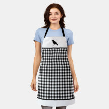 Bison noir et blanc Plaid Black Crow Apron