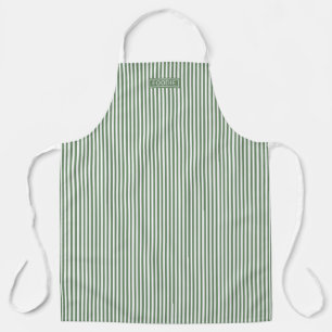 Tablier Bistro Foodie Green Ivy Café Stripe Motif