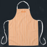 Tablier Bistro Foodie Orange Spice Café Stripe Motif<br><div class="desc">Bistrot à rayures motif chic et tendance épicé orange et blanc. Espace texte Modèle pour le nom,  les initiales ou le jargon de cuisine.</div>