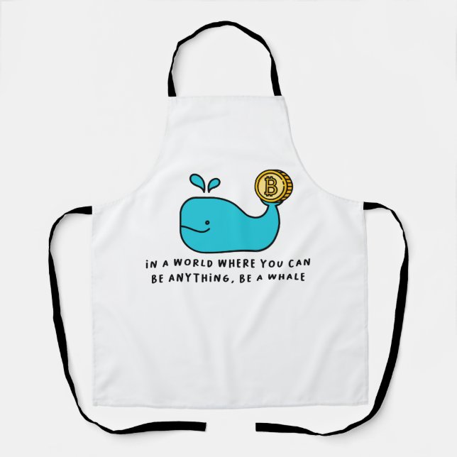 Tablier Bitcoin Baleine drôle Crypto Investisseur Dessin d (Recto)