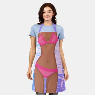 Tablier Bizarre Tan rose Bikini GIrl