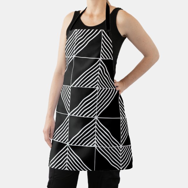 Tablier Black Art Deco Lines  (Insitu)