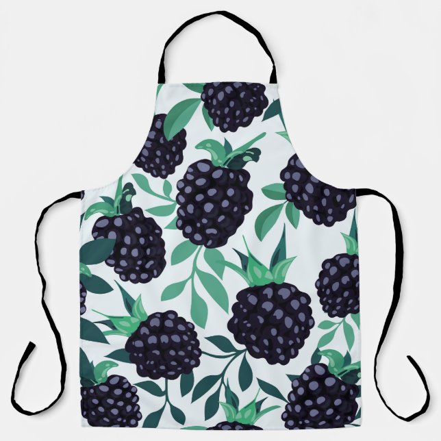 Tablier Black Berry Tropical : Fruit Seamless Motif (Recto)