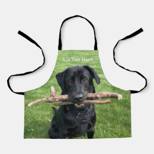 Tablier Black Lab avec deux bâtons Dog Photo Apron
