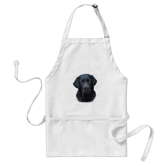 Tablier Black Labrador Dog Water Couleur Art Peinture (Devant)